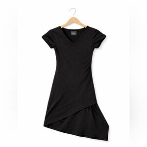 S.L. Fashions Black Asymmetrical Dress Size 8 Elegant Special Occasion